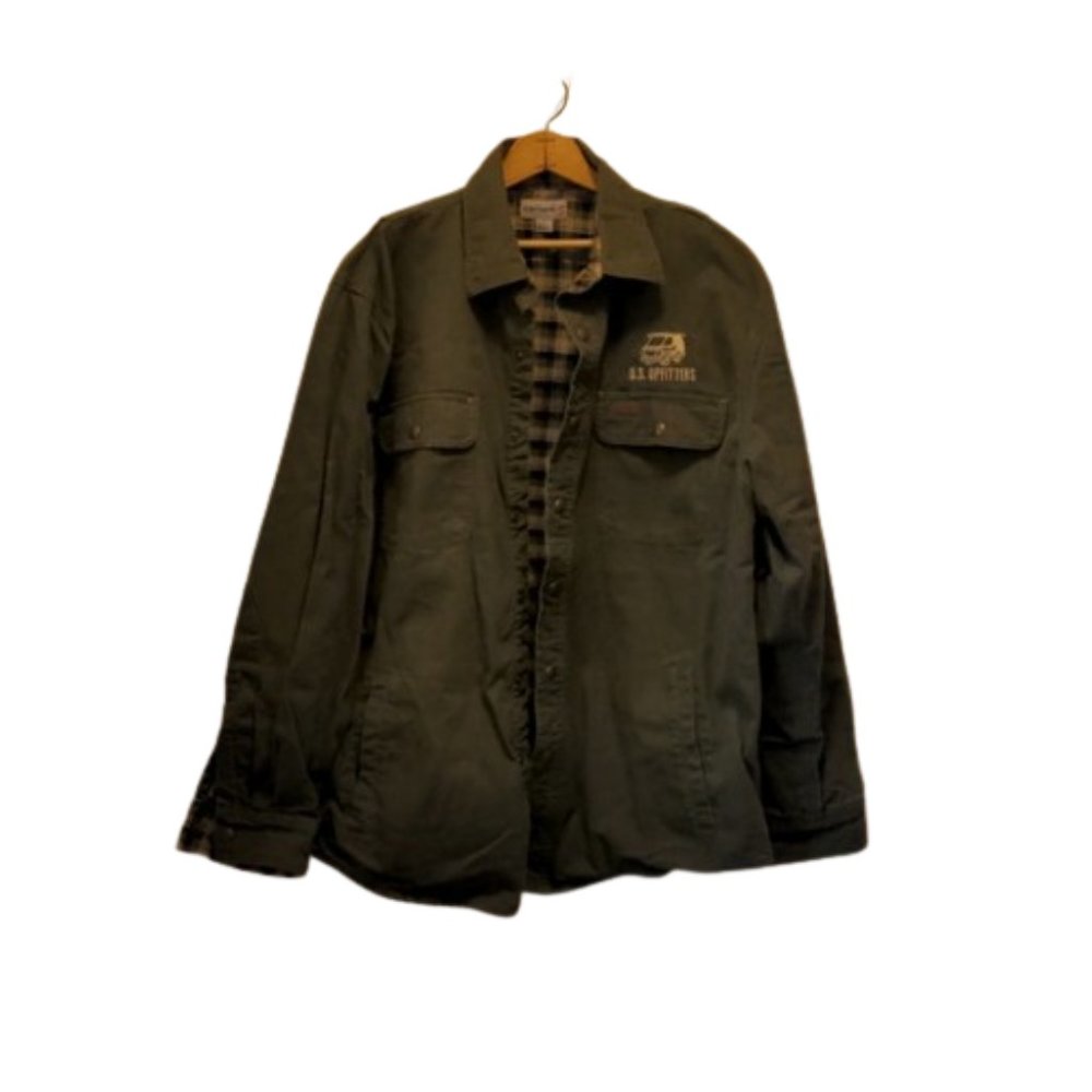 Carhartt Men's Size L Lined Snap Front Barn Chore Jacket Shacket Custom Logo - Picture 12 of 12